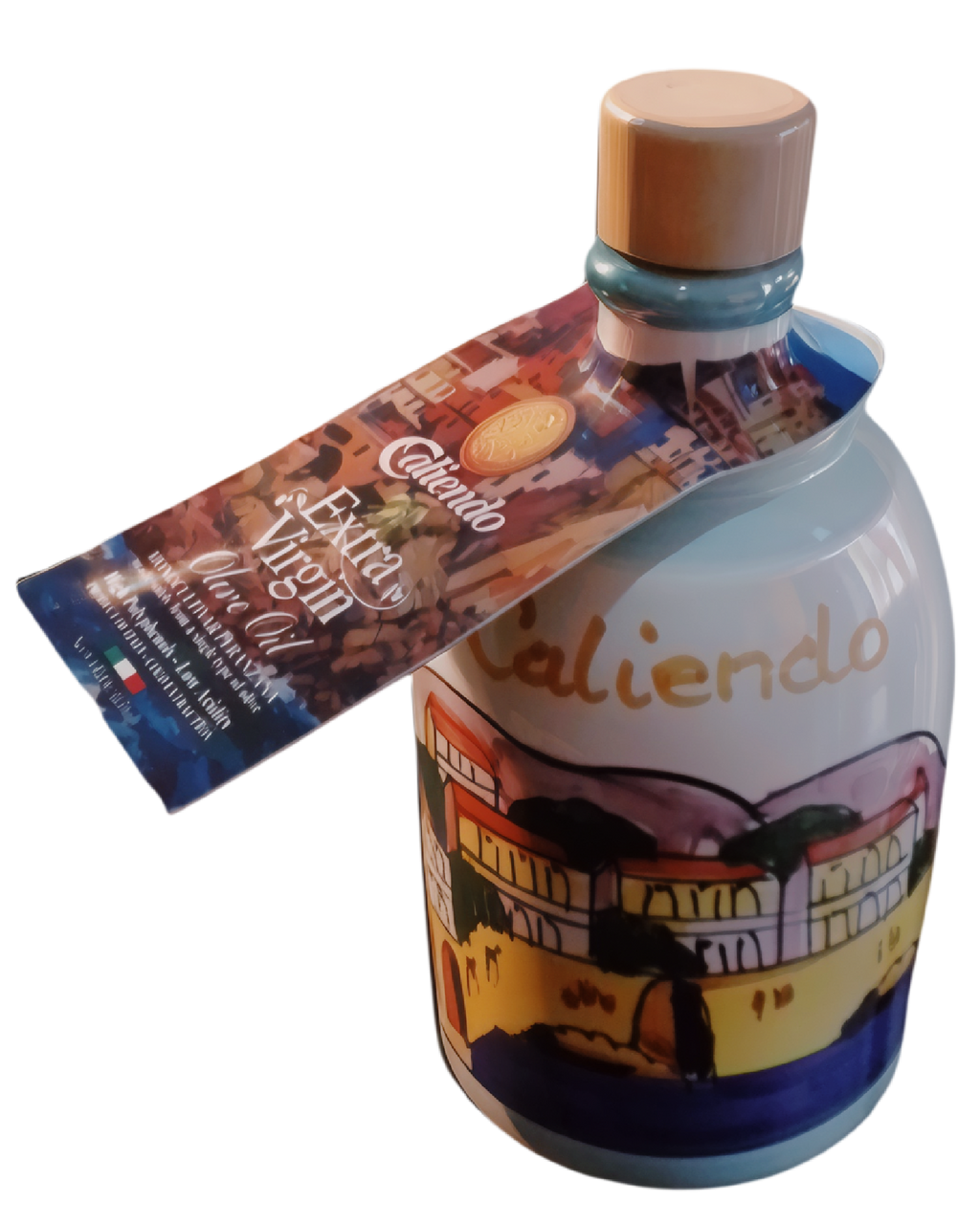 Caliendo AMALFI Premium Peranzana Extra Virgin Olive Oil – 8.4 Fl Oz (250ml) Hand Crafted Ceramic Bottle