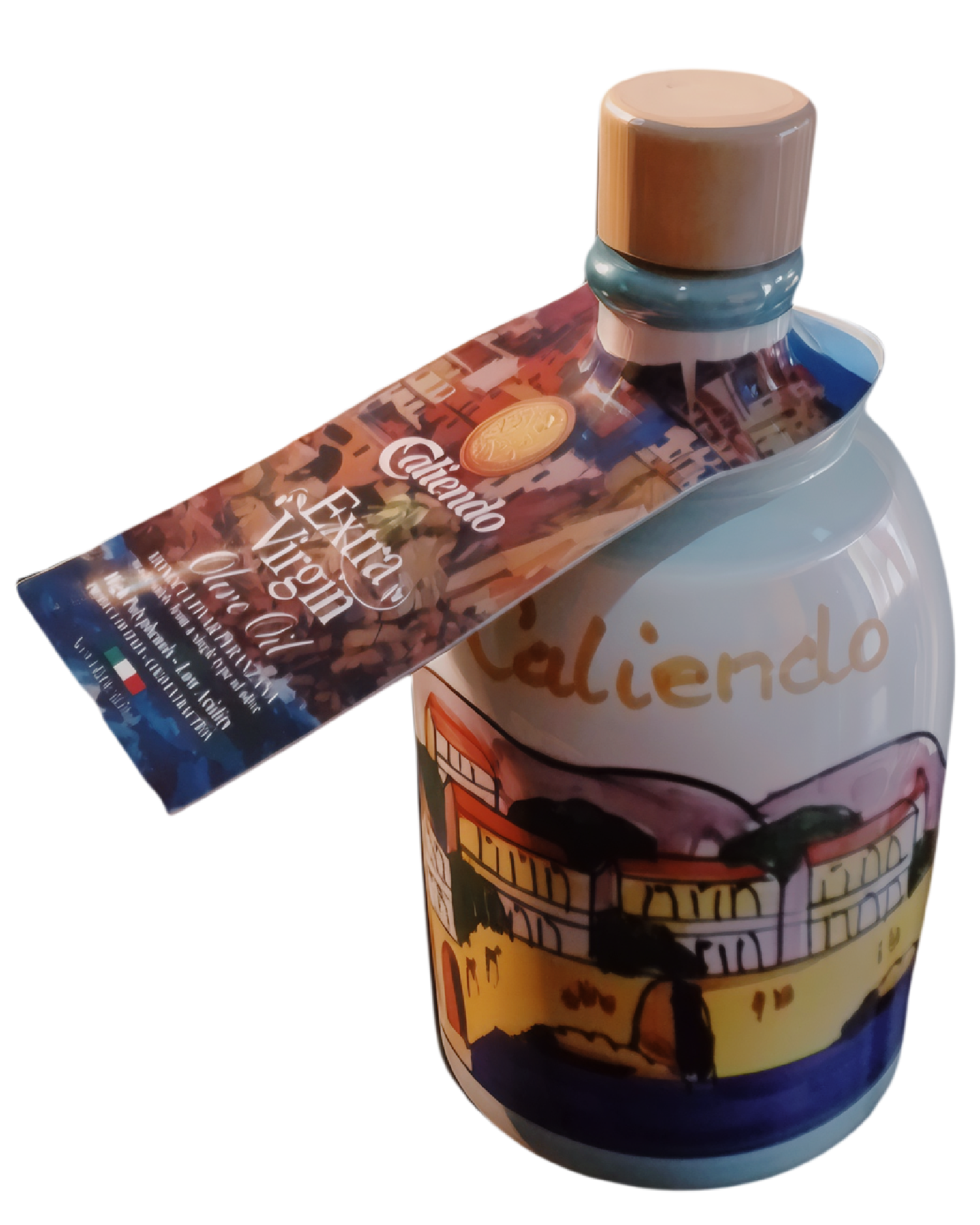 Caliendo AMALFI Premium Peranzana Extra Virgin Olive Oil – 8.4 Fl Oz (250ml) Hand Crafted Ceramic Bottle