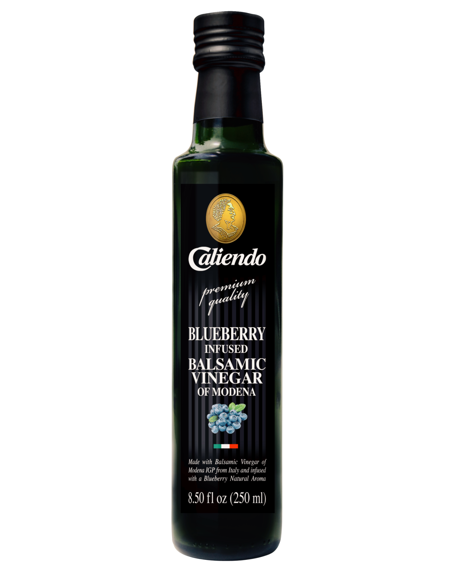 Caliendo Blueberry Infused Balsamic Vinegar, Modena IGP, Authentic Italian - 8.5 Fl Oz Bottle