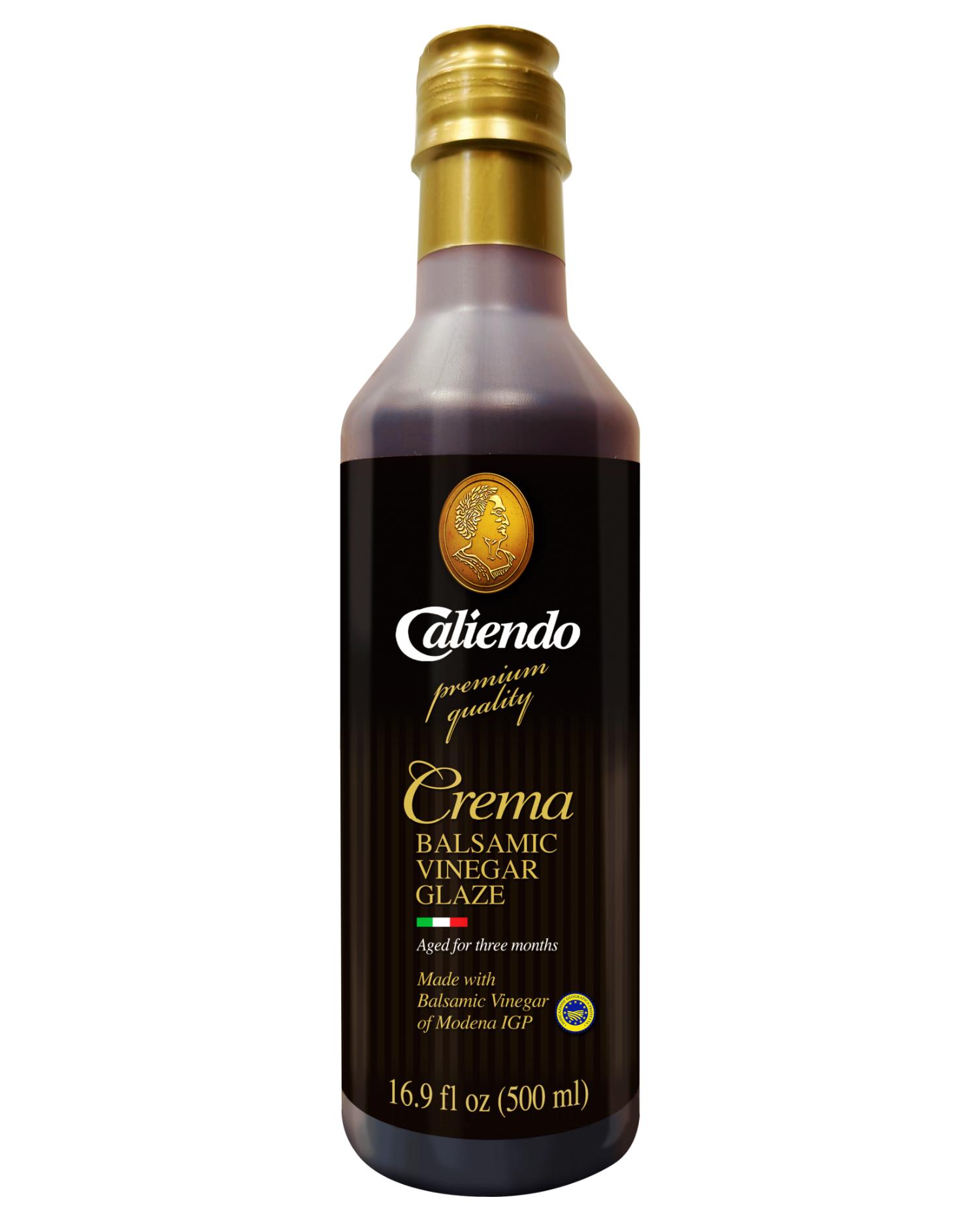 Caliendo Crema Glaze Balsamic Vinegar of Modena of IGP, Authentic Italian, Dense & Dark – 16.9 Fl Oz (500 ml) Plastic Bottle