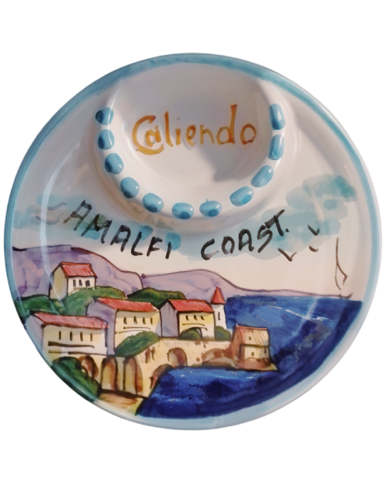 Caliendo AMALFI Dipping & Appetizer Plate - 6 x 1.375 Hand Crafted Ceramic Dish