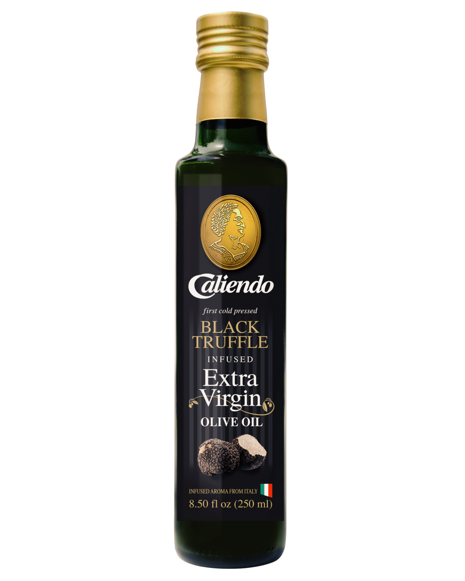 Caliendo Premium Black Truffle Infused Extra Virgin Olive Oil, Authentic Italian 8.5 Fl Oz Bottle