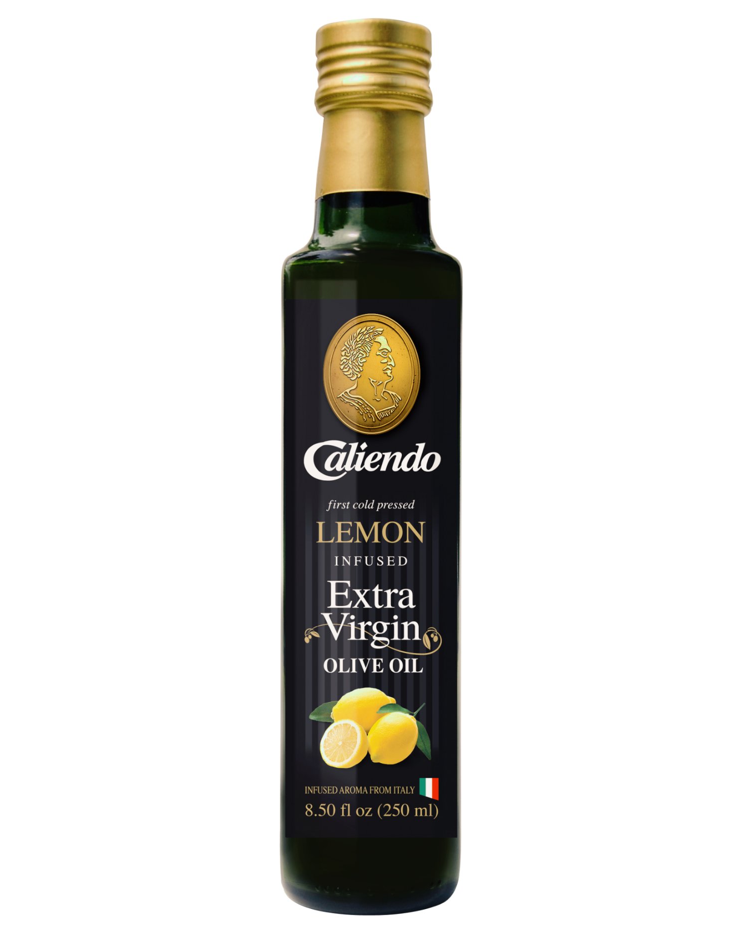 Caliendo Premium Lemon Infused Extra Virgin Olive Oil, Authentic Italian - 8.5 Fl Oz Bottle