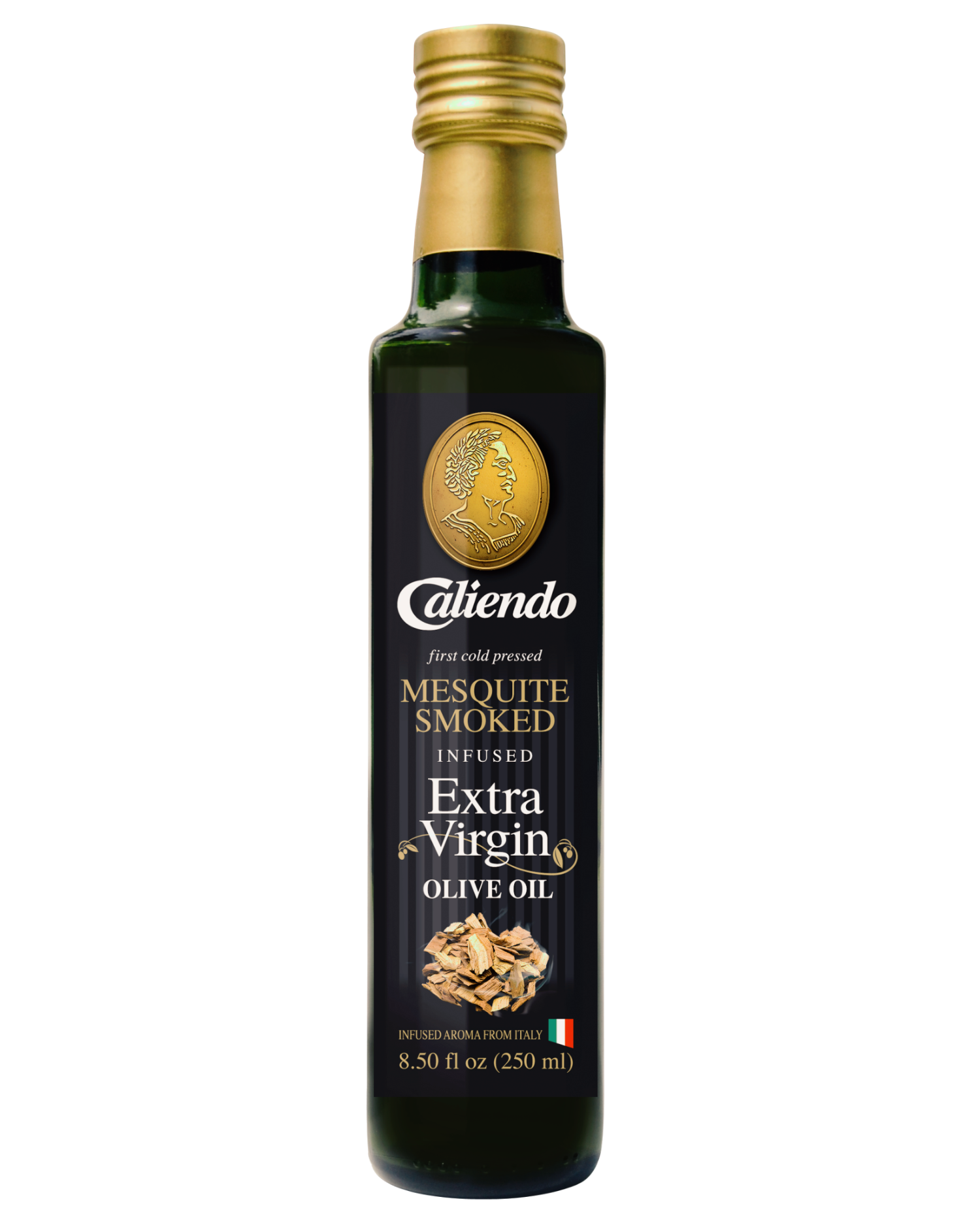 Caliendo Premium Mesquite Smoked Infused Extra Virgin Olive Oil, Authentic Italian - 8.5 Fl Oz Bottle