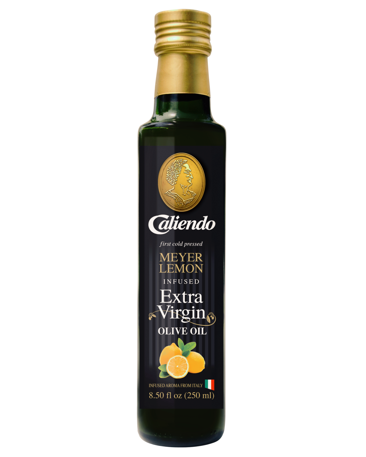 Caliendo Premium Meyer Lemon Infused Extra Virgin Olive Oil, Authentic Italian - 8.5 Fl Oz Bottle