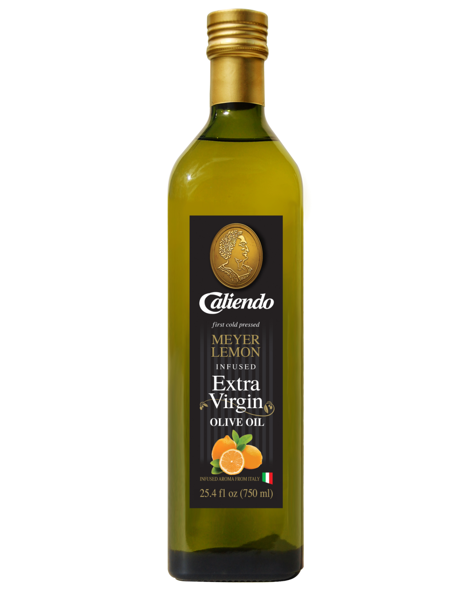 Caliendo Premium Meyer Lemon Infused Extra Virgin Olive Oil, Authentic Italian - 24.5 Fl Oz (750ML) Bottle