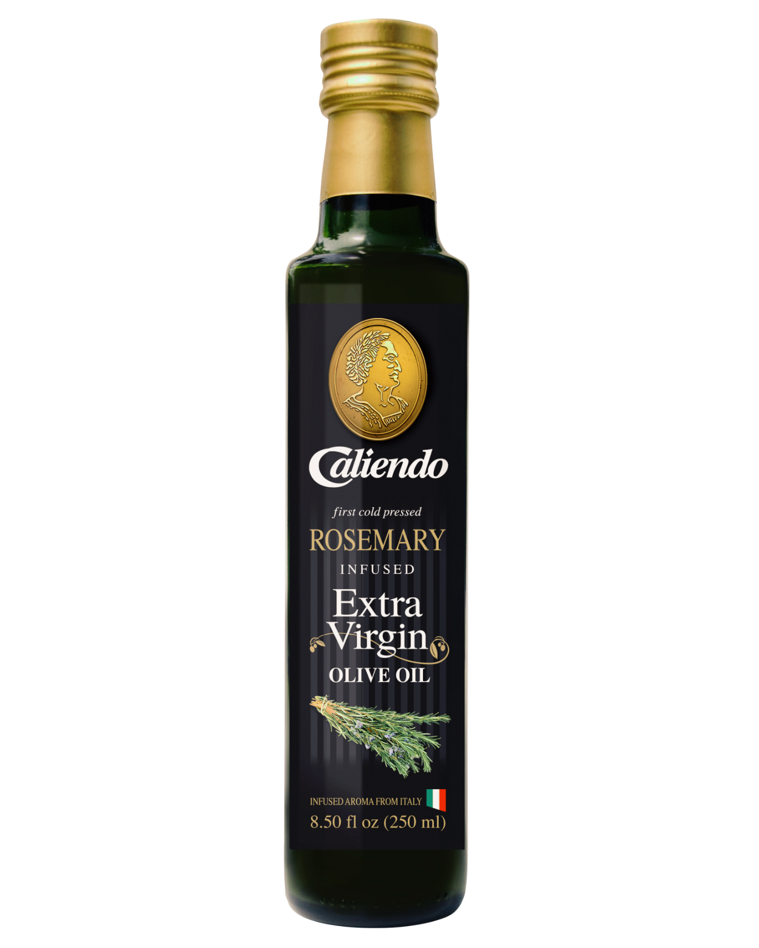 Caliendo Premium Rosemary Infused Extra Virgin Olive Oil, Authentic Italian - 8.5 Fl Oz Bottle