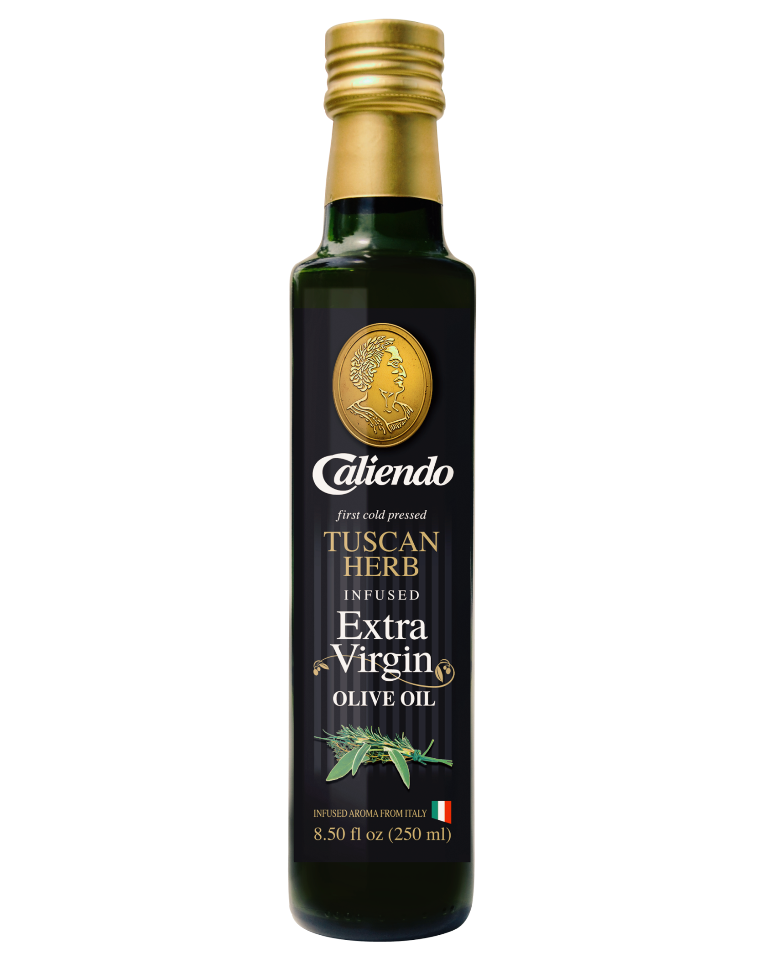Caliendo Premium Tuscan Herb Infused Extra Virgin Olive Oil, Authentic Italian - 8.5 Fl Oz Bottle