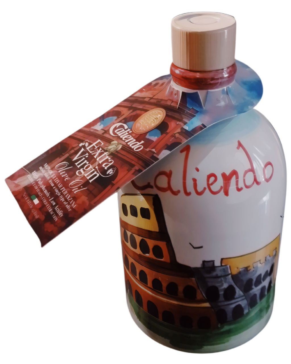 Caliendo ROMA Premium Peranzana Extra Virgin Olive Oil – 8.4 Fl Oz (250ml) Hand Crafted Ceramic Bottle