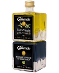 Caliendo NEW! Premium Extra Virgin Olive Oil & Balsamic Vinegar of Modena IGP Stackable Set, Authentic Italian - 3.38 fl oz Glass Bottles